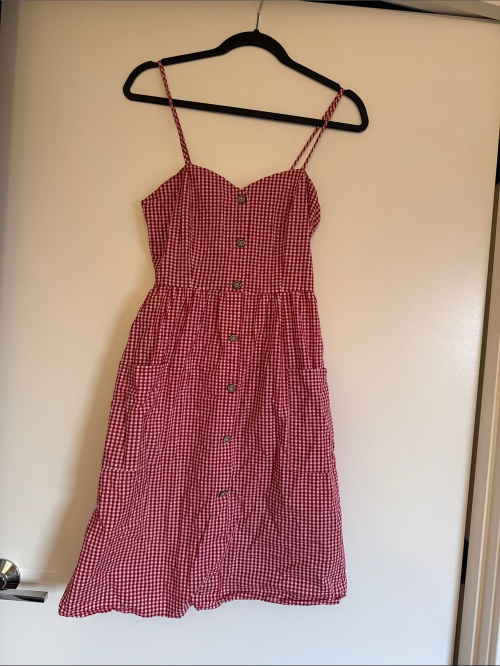 Potter’s Pot Red Gingham Midi Dress Small